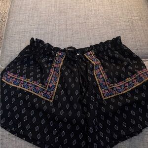 About A Girl Black Shorts with White Pattern